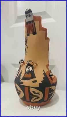 Native American Jemez Pueblo Storyteller Pottery Figurine Vase Rare