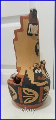 Native American Jemez Pueblo Storyteller Pottery Figurine Vase Rare