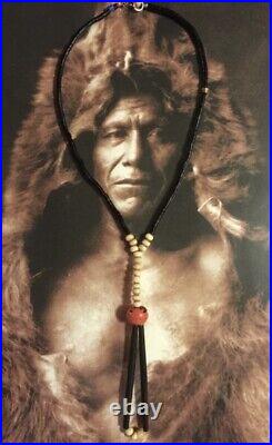 Native American Jet Necklace, Custom Order, Rare Naga Glass, Antique Trade Beads