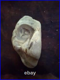 Native American Large Half Face. Portable Rock Art Rare. Great Value Artifacts