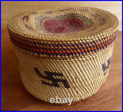 Native American Makah Basket Whirling Logs RARE Early 20th Century