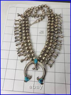Native American NA Necklace RARE Squash Blossom 3-Strand. 925 4.93 troy oz 20