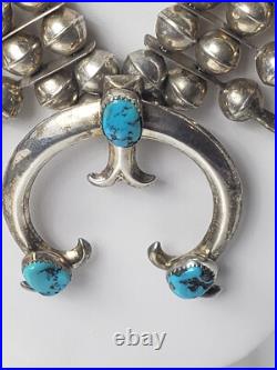 Native American NA Necklace RARE Squash Blossom 3-Strand. 925 4.93 troy oz 20