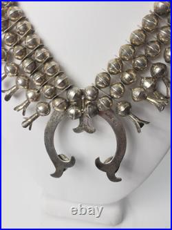Native American NA Necklace RARE Squash Blossom 3-Strand. 925 4.93 troy oz 20