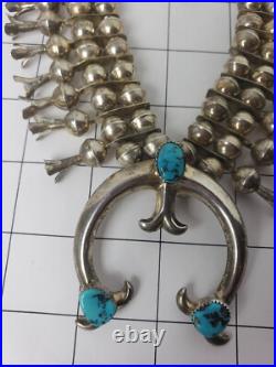 Native American NA Necklace RARE Squash Blossom 3-Strand. 925 4.93 troy oz 20