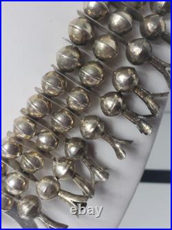 Native American NA Necklace RARE Squash Blossom 3-Strand. 925 4.93 troy oz 20