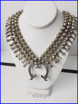 Native American NA Necklace RARE Squash Blossom 3-Strand. 925 4.93 troy oz 20