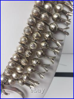 Native American NA Necklace RARE Squash Blossom 3-Strand. 925 4.93 troy oz 20
