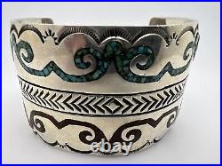 Native American Navajo Bracelet Old RARE Antique Garnet& Turquoise Cuff Bracelet
