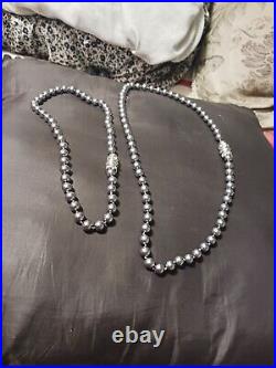 Native American Navajo Pearls 12 mm St Silver Bead Necklace 24 Rare Sale S424