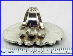 Native American Navajo Ring Size 10 Signed AC Rare Green Turquoise Vintage #83