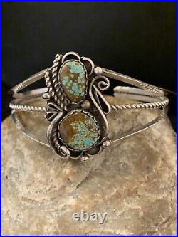 Native American Navajo Sterling Silver Turquoise#8 Cuff Bracelet 344 Rare Gift