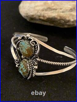 Native American Navajo Sterling Silver Turquoise#8 Cuff Bracelet 344 Rare Gift