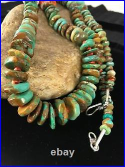 Native American Navajo Turquoise Sterling Silver Spiny Necklace 32 Rare T1094