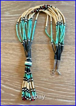 Native American Navajo vintage multi strand jacla jocla necklace, old rare, mint