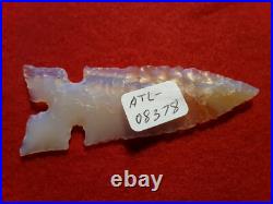 Native American Obsidian Arrowhead, Rare White & Mahogany Point Atl-062408378