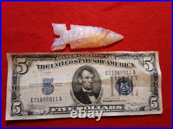 Native American Obsidian Arrowhead, Rare White & Mahogany Point Atl-062408378