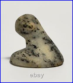 Native American Popeye Birdstone Rare Speckled Quartz Bust Type Museum Grade COA