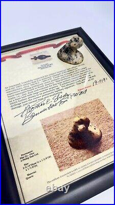 Native American Popeye Birdstone Rare Speckled Quartz Bust Type Museum Grade COA