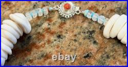 Native American Puka Shell Necklace, Rare 18-20mm, Heishi, Moonstone, SpinyOyster
