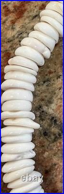 Native American Puka Shell Necklace, Rare 18-20mm, Heishi, Moonstone, SpinyOyster