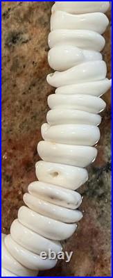 Native American Puka Shell Necklace, Rare 18-20mm, Heishi, Moonstone, SpinyOyster