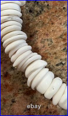 Native American Puka Shell Necklace, Rare 18-20mm, Heishi, Moonstone, SpinyOyster