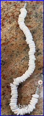 Native American Puka Shell Necklace, Rare 18-20mm, Heishi, Moonstone, SpinyOyster