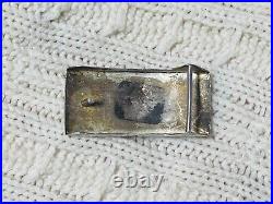 Native American RARE Zuni Frank Vacit Inlaid Sterling Zuni Knifewing Belt Buckle