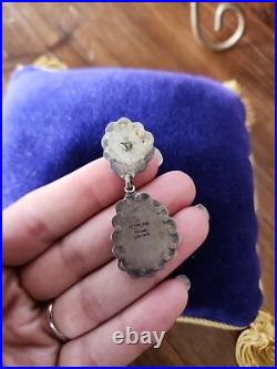 Native American Rare Designer Emma Lincoln Sterling Silver Turquoise 2 Earrings