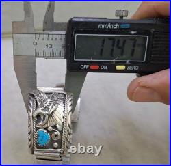 Native-American Rare Turquoise Sterling Silver 925 Watch Tips, 18mm eagle Design
