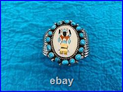 Native American Rare Vintage Zuni Lambert Homer Sterling Apache Dancer Bracelet