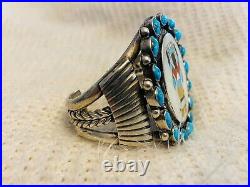 Native American Rare Vintage Zuni Lambert Homer Sterling Apache Dancer Bracelet