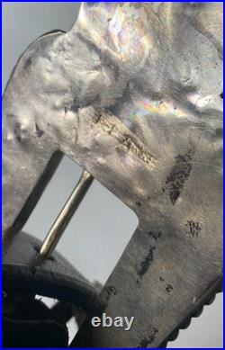 Native American Rare ZUNI Helen Lincoln Zunie Hereford CowithBull Belt Buckle Set