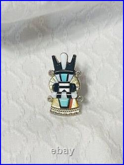 Native American Rare Zuni Andrew Dewa Signed Sterling Antelope Kachina Sz 7 Ring