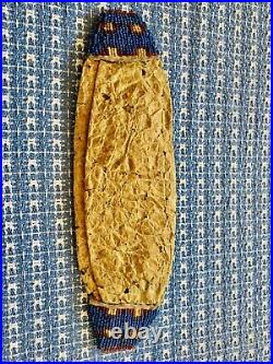Native American Sioux Lakota Bladder Bag-Rare Antique 1880's quills in pouch