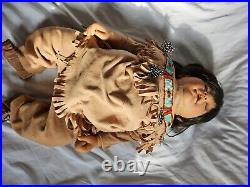 Native American Sleeping Baby Reva Schick, 2003 Reborn Baby Doll Vintage RARE