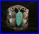 Native-American-Sterling-Silver-And-Turquoise-Wide-Cuff-Butterfly-Bracelet-Rare-01-cbs