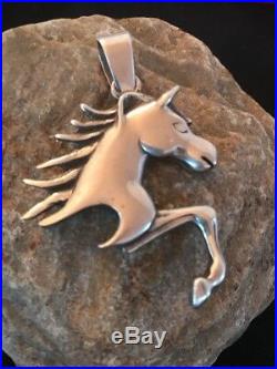 Native American Sterling Silver Horse Pendant 2 Rare Old Pawn