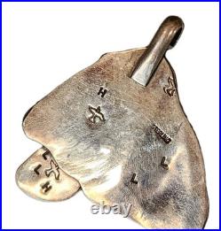 Native American Sterling silver Turquoise Charging BEAR SIGNED RARE 30g