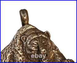 Native American Sterling silver Turquoise Charging BEAR SIGNED RARE 30g