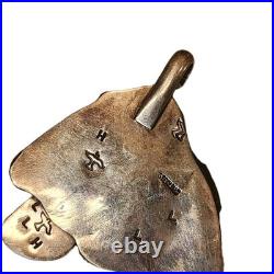 Native American Sterling silver Turquoise Charging BEAR SIGNED RARE 30g