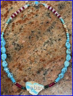 Native American Turquoise Nugget Necklace, Royston Ribbon Turquoise, Gemstones