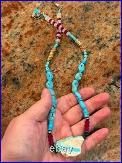 Native American Turquoise Nugget Necklace, Royston Ribbon Turquoise, Gemstones
