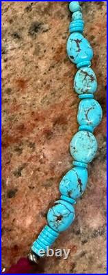 Native American Turquoise Nugget Necklace, Royston Ribbon Turquoise, Gemstones