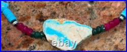 Native American Turquoise Nugget Necklace, Royston Ribbon Turquoise, Gemstones