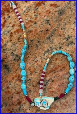 Native American Turquoise Nugget Necklace, Royston Ribbon Turquoise, Gemstones