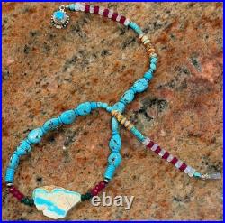 Native American Turquoise Nugget Necklace, Royston Ribbon Turquoise, Gemstones