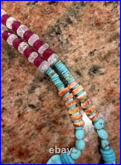 Native American Turquoise Nugget Necklace, Royston Ribbon Turquoise, Gemstones