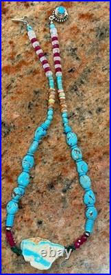 Native American Turquoise Nugget Necklace, Royston Ribbon Turquoise, Gemstones